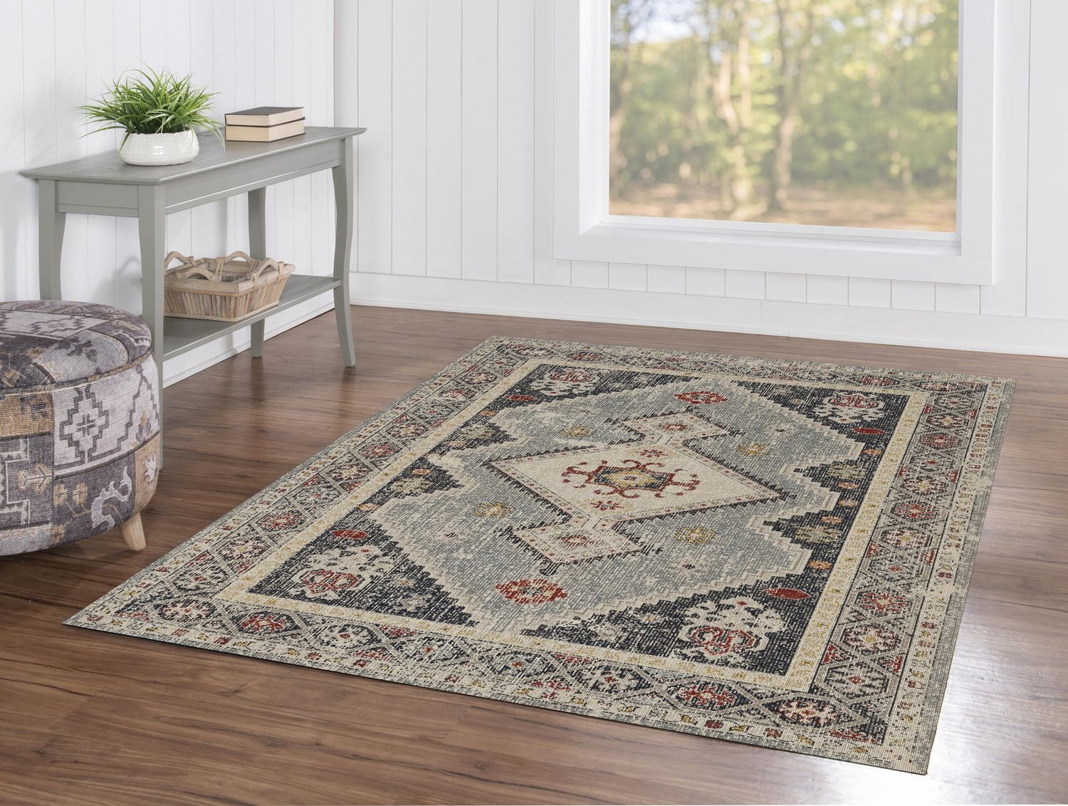 Great Zero Marle Ivory & Blue 5' x 7'6" Area Rug