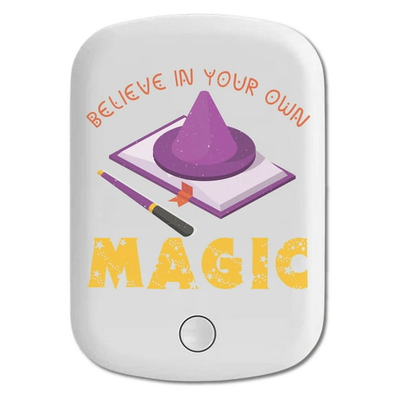 DistinctInk Magnetic Battery Pack, 5000 mAh Wireless Portable Charger with USB-C Cable, Compatible with MagSafe iPhone 14 / 13 / 12 Series - Believe In Own Magic