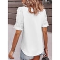 thumbnail image 4 of Minnieouse Blusa holgada para mujer, camisa bonita informal con flores, disfraz de vacaciones en la playa, fiesta de verano, Top fresco, Prendas para la parte del cuerpo blanco M, 4 of 6