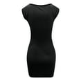 thumbnail image 3 of GERsome Women's Sexy Bodycon Dress Solid Color V Neck Sleeveless Mini Club Party Dresses, 3 of 8