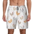 thumbnail image 2 of Picia Funny Chicken pattern Mens Swim Trunks with Compression Liner Stretch Beach Shorts Quick Dry with Zipper Pockets No-Chafing Board Shorts-3X-Large, 2 of 9