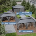 thumbnail image 6 of ASJMR 12x20 FT Hardtop Gazebo Double Roof with Metal Frame,Outdoor Pavilion with Curtains and Nettings,Garden Tent For Courtyards Backyards Decks Grass,Gray, 6 of 8