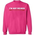 thumbnail image 2 of OXI Crewneck Sweatshirt - I'm Not Weired, Basic Casual Sweatshirts for Men's and Women Fleece Sweatshirt Long Sleeve - Heliconia X-Large, 2 of 2