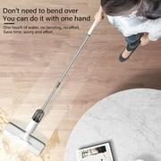 Water Spraying Sweeper Floor Cleaner hands-free mopping Carbon Fiber Dust Mops Rags 360 Rotating Rod 350ml Water Capacity