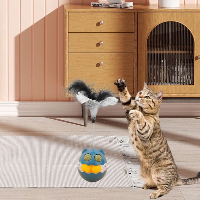 Juguetes para gatos, juguete interactivo para gatos, juguetes divertidos con hierba gatera, juguetes para mascotas para atrapar aumenta el entrenamien Azul