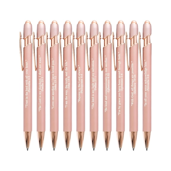 CCOCC Bible Verse Pens (Inspirational Ballpoint Set),Scriptural Inscriptions Inspire Reflection,10 Ballpoint Pen Set