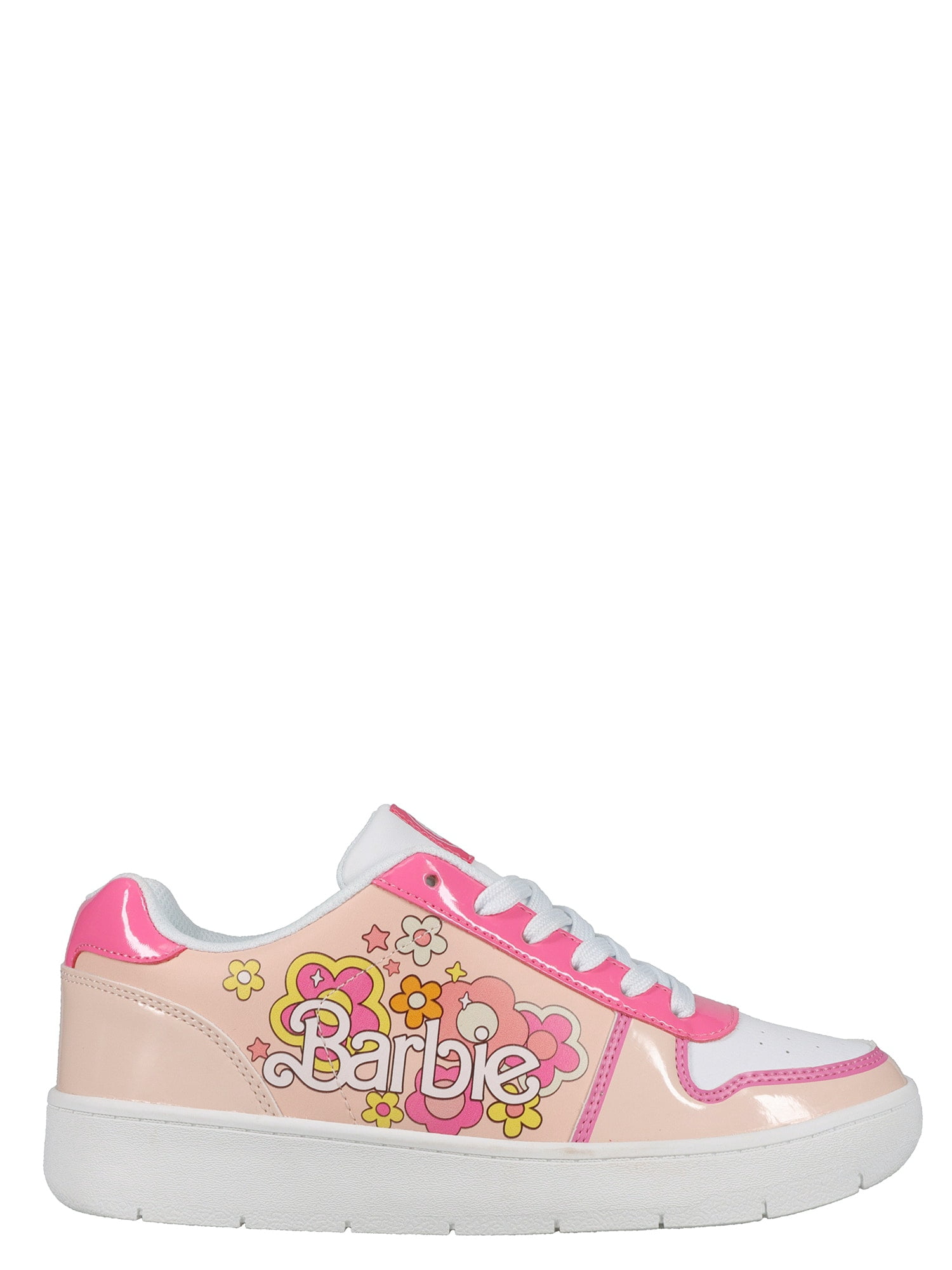 Women's Barbie by Mattel Pink Casual Court Sneaker, Whole Sizes 6-11, Regular Width