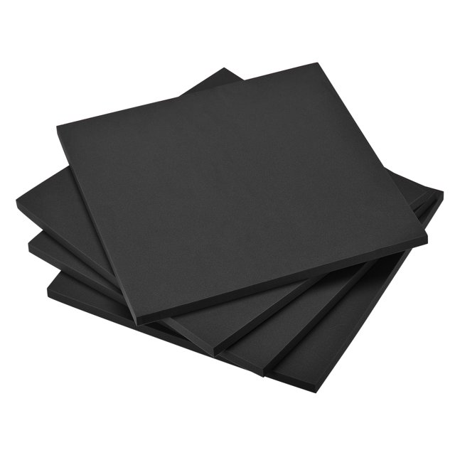 Unique Bargains Black EVA Foam Sheets 10 x 10 Inch 10mm Thickness for Crafts DIY Projects, 4 Pcs
