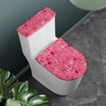 thumbnail image 2 of HELLHERO Polyester Fabric Toilet Lid Covers Set & Washable and Reusable Bathroom Toilet Cozy Set & Stretch for Toilet Elastic Edge, Love Gift Pattern, 2 of 8