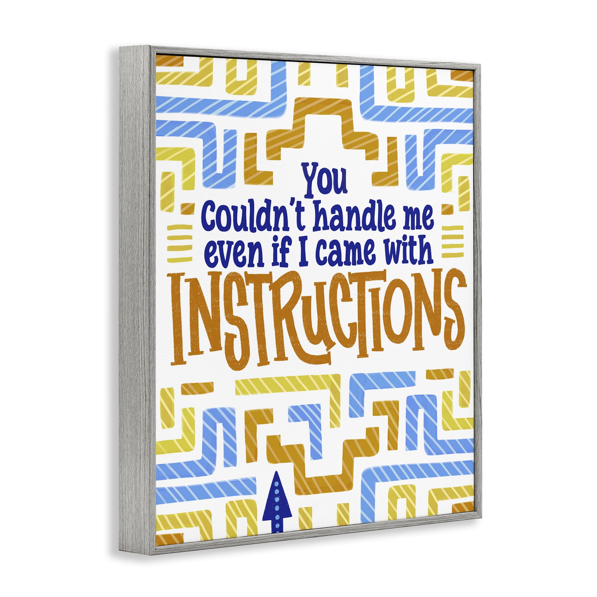 Stupell Industries Funny Can't Handle Me Gray Framed Giclee Art, design by Connie Summers