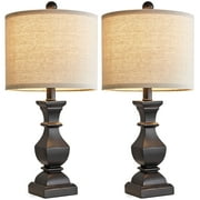 Oneach Retro Table Lamps Set of 2 Nightstands Lamps for Bedroom Living Room 20.5 Vintage Rustic Bedside Lamp