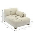 thumbnail image 4 of DREAMSIDEA Oversized Chaise Lounge for Living Room Modern Corduroy Sofa with Left Armrest Indoor Lounge Chair,Beige, 4 of 7