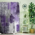 thumbnail image 2 of Shower Curtain, Abstract Purple Grey Smear Graffiti Waterproof Shower Curtain Set with Hooks for Bathroom Showers,Stalls and Bathtubs,60x72In Oil Painting Art, 2 of 9