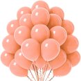 thumbnail image 1 of Namzi Globos de la serie Macaron Color de 25 cm, 60 unidades. Globos de fiestas, aptos para helio, ideales para cumpleaños, graduaciones,béisbol, bodas y otras ocasiones. Color naranja claro., 1 of 4