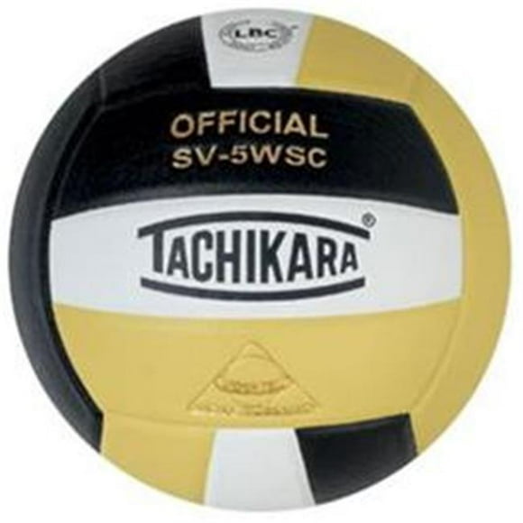 Tachikara SV5WSC.BWVG Sensi-Tec Composite High Performance Volleyball - Black-White-Vintage Gold