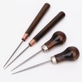 thumbnail image 4 of 2 Pcs Solid Wood Handle Drillable Awl Leather Craft Cloth Professional Stitching Sewing Repair Tools, 4 of 8