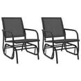 thumbnail image 2 of vidaXL 3 Piece Garden Glider Lounge Set Black Textilene and Steel, 2 of 5