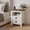 Off White, variant on KeyWhat Farmhouse Nightstand with Charging Station for Bedroom, 2-Drawer Rustic End Tables for Living Room, Off White