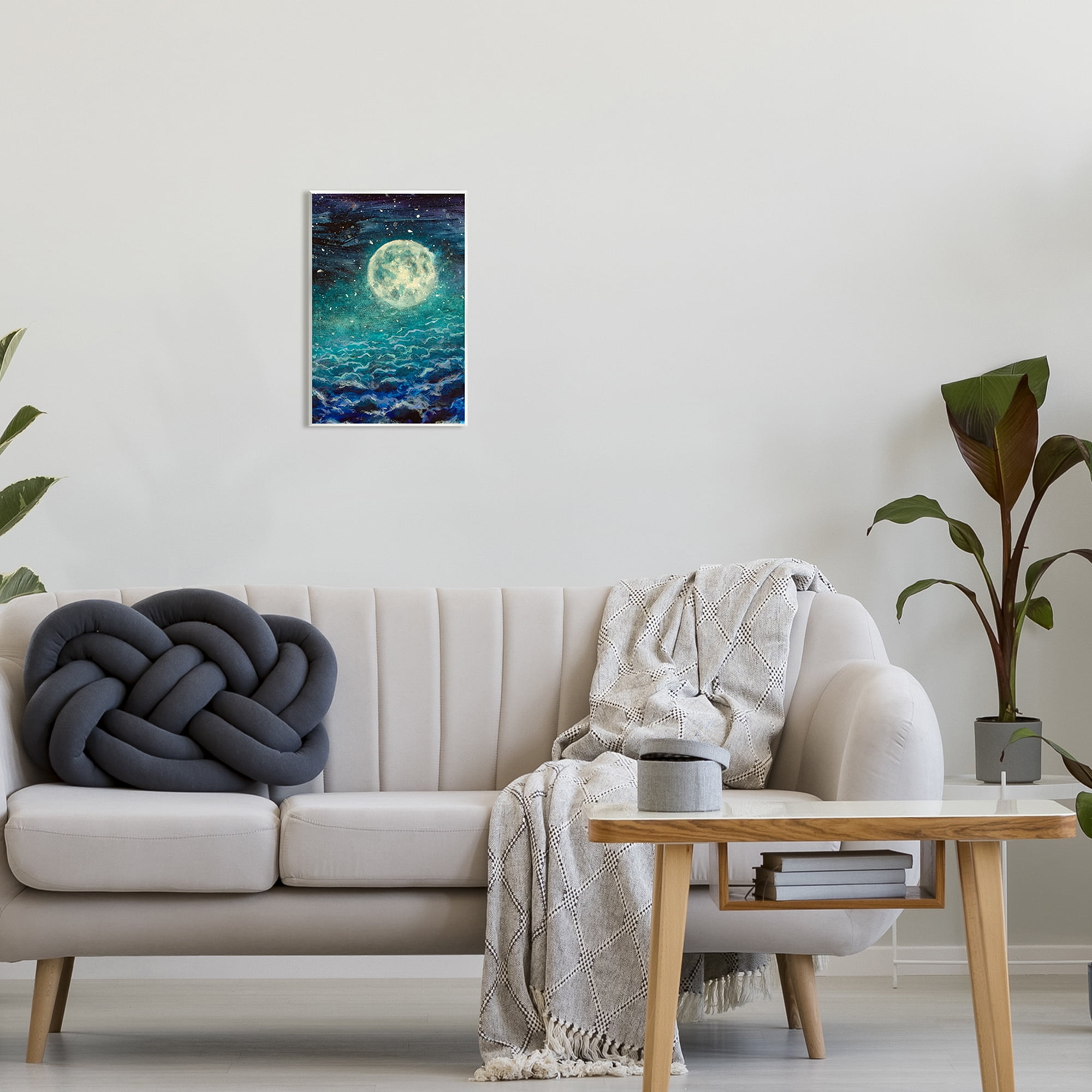 Stupell Industries Surreal Moon & Clouds Nature Painting Unframed Art Print Wall Art, 10 x 15