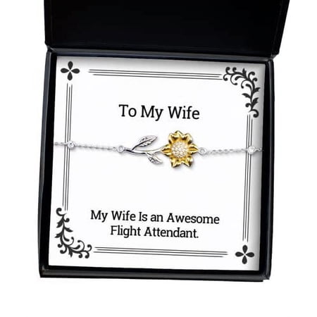 amangny My Wife is an Awesome Flight Attendant. Sunflower Bracelet, Wife Jewelry, Cheap Gifts for Wife, Gifts for Friends, Gifts for Coworkers, Gifts for Loved Ones, Gifts for Special