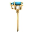 thumbnail image 3 of 2.5 ct Pear Cut Simulated Turquoise 3 Stone 14K Yellow Gold Womens Engagement Ring, 3 of 5