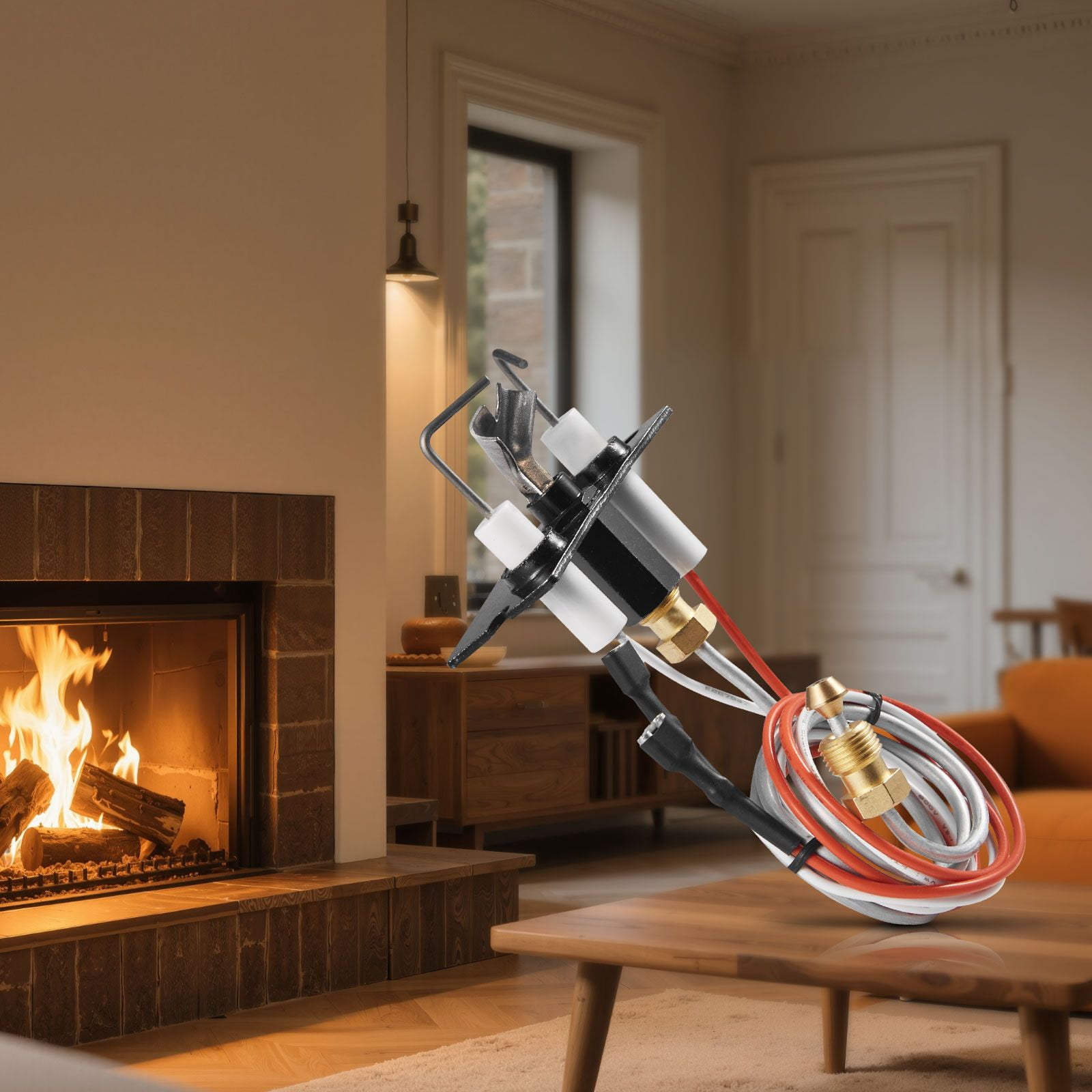 Natural Gas Fireplace Pilot Assembly, Three 24in Parts Pilot Tube Ignitor Sensor, Sealed Joints OEM Replacement for Gas Fireplace Heating