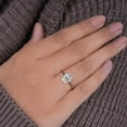 thumbnail image 3 of Cora Jewellery 3CT Oval Moissaniten Bridge Diamond Solitaire Engagement Ring For Women, 10K Rose Gold, 3 of 8