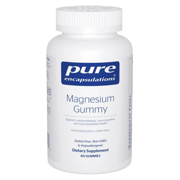 Pure Encapsulations Magnesium Gummy - Magnesium Citrate - Supports Heart Health & Relaxation* - For Children & Adults - Vegan & <0.5g Sugar per Gummy - 60 Gummies