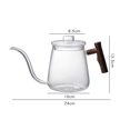 thumbnail image 7 of High Borosilicate Glass Gooseneck Kettle Wooden Handle Fast Heating Stovetop Tea 700ML, 7 of 7
