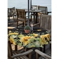 thumbnail image 2 of Outdoor Tablecloth with Umbrella Hole for Patio/Picnic/Party/Camping, Black Sunflower Waterproof Table Cloth Round Cover Washable, Summer Eucalyptus Botanical Floral (Dia 54"), 2 of 8