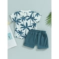 thumbnail image 4 of VOLTEY Toddler Baby Boys Summer Clothes Set 6 12 18 24 Months 2T 3T Beach Style Tree Print Shorts Outfit, 4 of 10