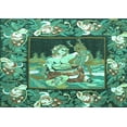 thumbnail image 1 of Ahgly Company Indoor Rectangle Medallion Turquoise Blue French Area Rugs, 7' x 10', 1 of 4