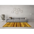 thumbnail image 3 of Ahgly Company Indoor Round Abstract Yellow Modern Area Rugs, 4' Round, 3 of 4