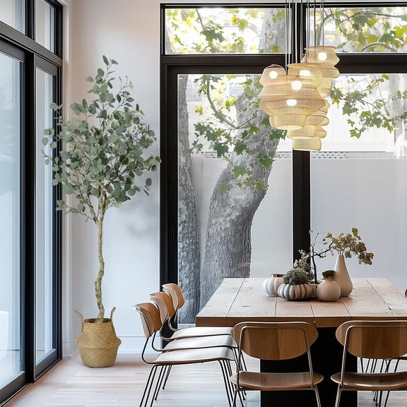 Artificial Tree Plant Eucalyptus Tree 4/5/6 ft Tall, Modern Large Fake Plant Decor in Pot for Indoor Outdoor,Home Office Ideal Housewares Gift Decoration, Eucalyptus Tree
