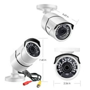 ZOSI 2MP HD 1080P 4 in 1 TVI/CVI/AHD/CVBS Security Camera Day Night Weatherproof Camera 100ft IR Distance Aluminum Metal Housing