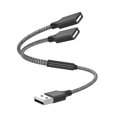 thumbnail image 1 of wonima11 USB Y Splitter 1 in 2 Out 1Ft/30cm, USB Male to 2 Female Cable for PC/Laptop/MacBook/Keyboard/PS4/PS5/Flash Drive/LED Etc.(Black), 1 of 1
