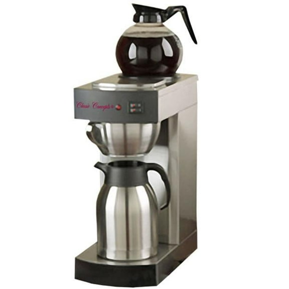 Stainless Steel Commercial Brewer -1 Warmer, 12 Cup with Decanter & 1 Stainless Steel Thermal Server
