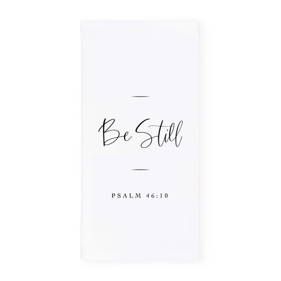 Be Still, Psalm 46:10 Cotton Canvas Scripture, Bible Kitchen Tea Towel