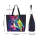thumbnail image 5 of Fotbe Neon Pop Art Pitbull Bolsa Tote Estética de Lona con Estampado para Mujer - Bolsa Reutilizable de Hombro Casual para Vacaciones, Compras, Trabajo y Gimnasio, 5 of 8