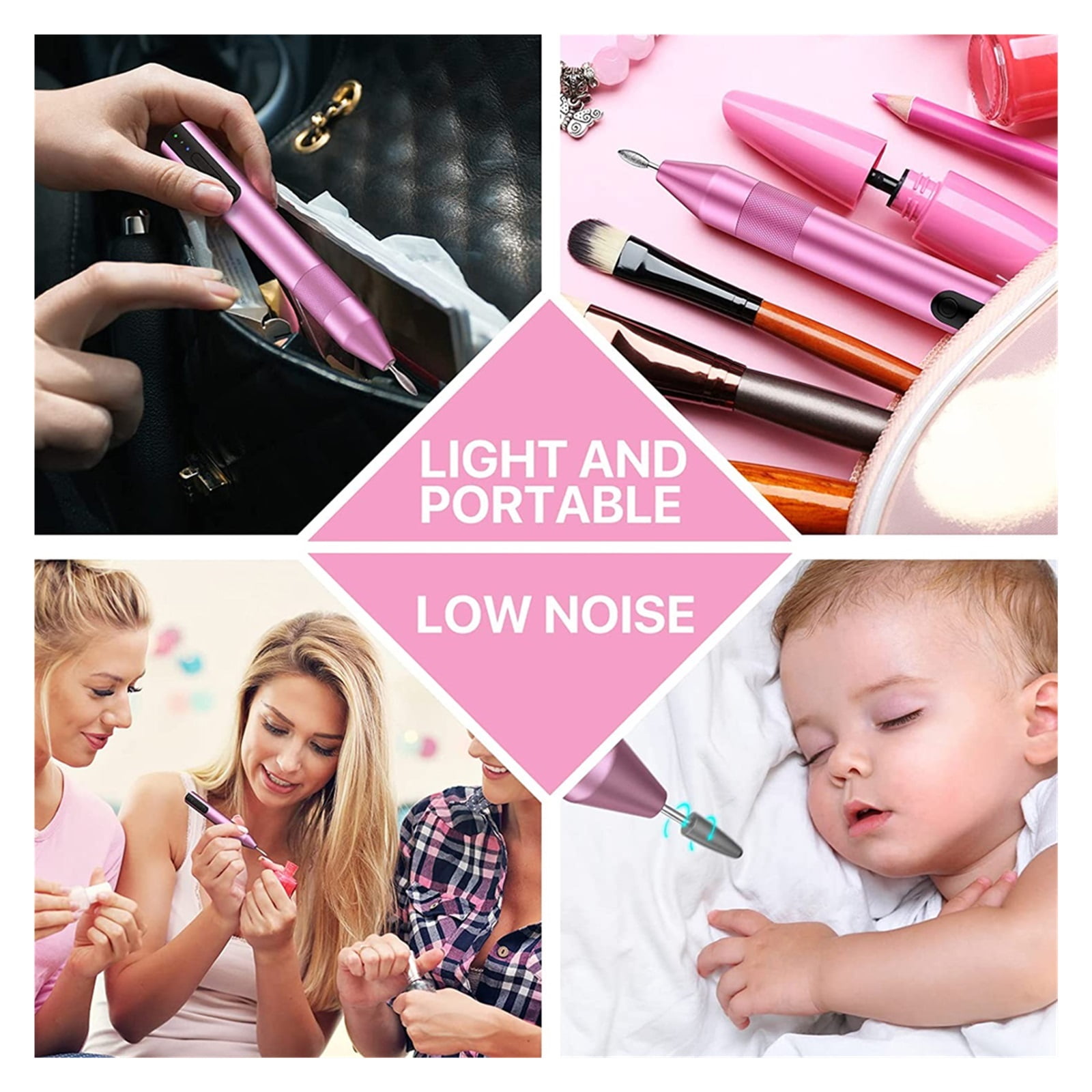 Cordless Electric Nail Drill Machine For Acrylic Nails Gel Polish Remove Manicure Pedicure Nail File Tools Salon Nail Equipment ,Lightweight and Portable