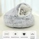 thumbnail image 4 of Cama cueva para mascotas cálida para invierno antideslizante nido de gato con cojín interior extraíble y lavable cuddler de cama de donut de felpa sua, 4 of 7