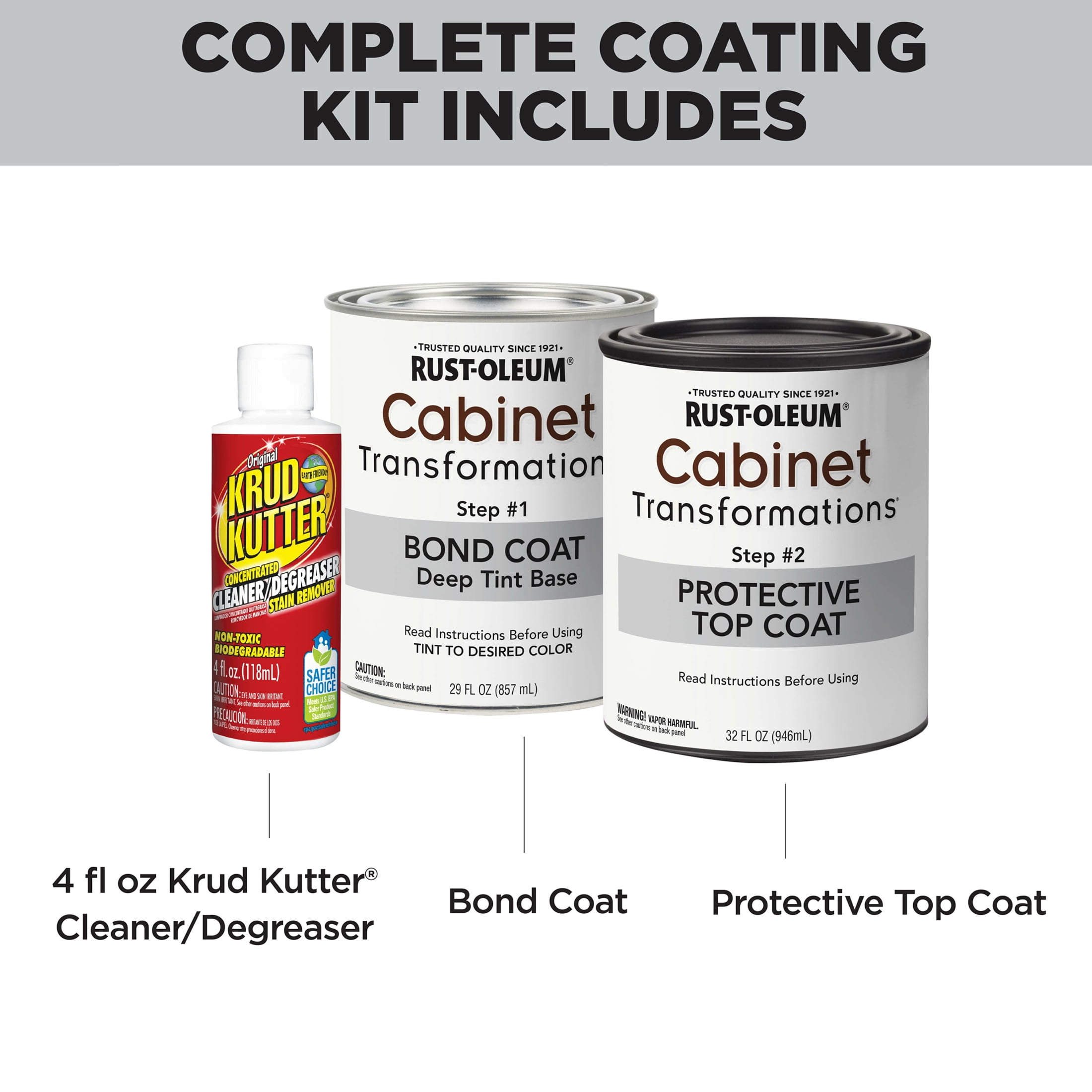 Fruit Punch, Rust-Oleum Cabinet Transformations Satin Coating Kit-38039002T, Quart