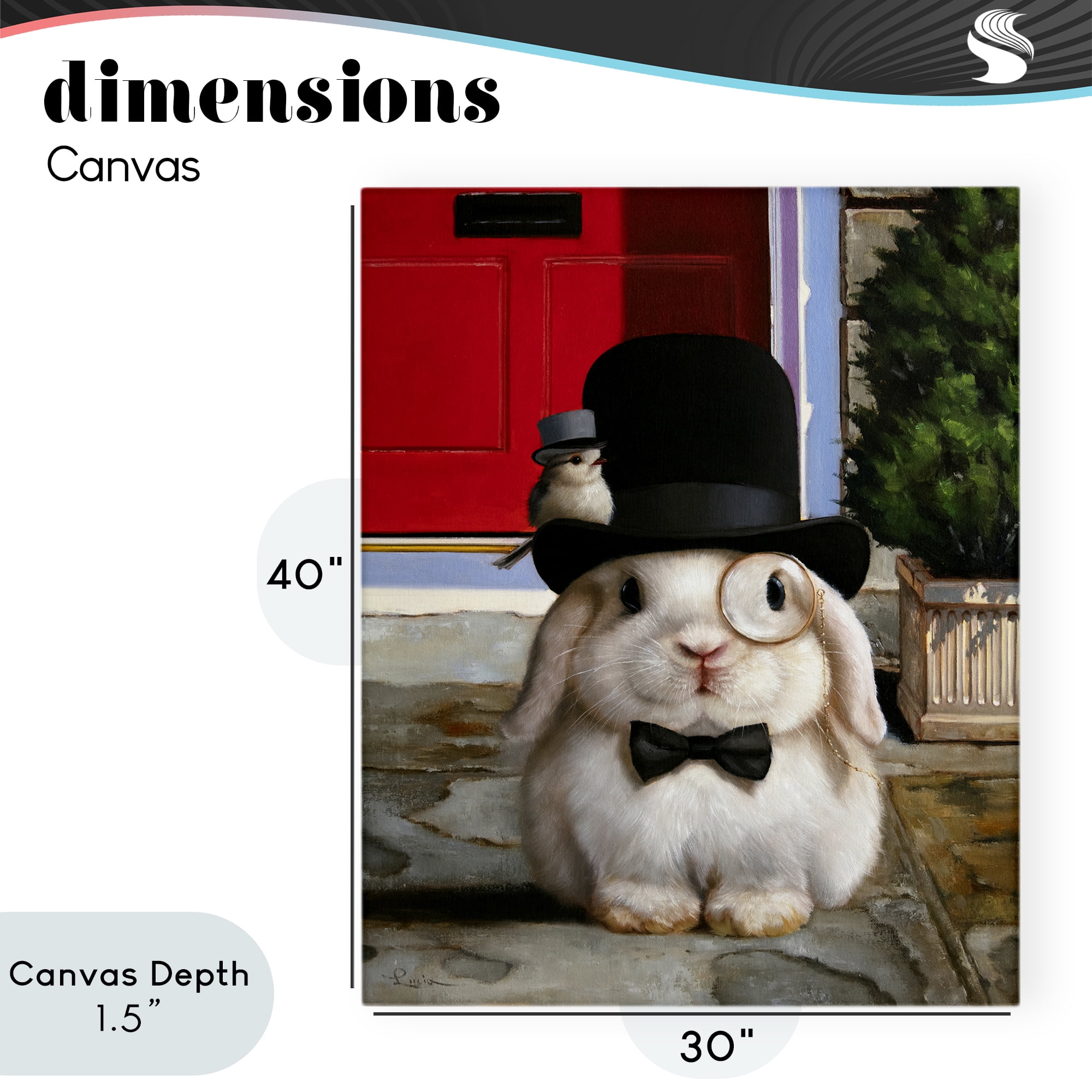 Stupell Industries Lord Bunbury Rabbit Canvas Wall Art, design by Lucia Heffernan