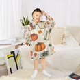 thumbnail image 6 of FORMRS Wearable Blanket Hoodie with Sleeves for Kids Cozy Flannel Sweatshirt, Beige Fall Coffee, 6 of 7