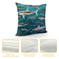 thumbnail image 4 of PHYHOO  Shark Throw Pillow Cushion Cover, Types of Sharks Pattern Whaler Piked Dogfish Whlae Shark Maritime Design Nautical, Decorative Square Accent Pillow Case, 4 of 5