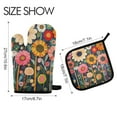 thumbnail image 2 of Yayeee Oven Mitts and Pot Holder Set of 2 Heat Resistant Kitchen Gloves Baking Hot Pad, Large Colorful Flowers, 2 of 5