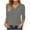 Gray, variant on Womens 3/4 Sleeve Tops Trendy V Neck Solid Color Loose Comfy Tunic Tops Casual Dressy T-Shirts