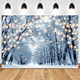 thumbnail image 5 of Fondo de fotografía de invierno con nieve de 210 x 150 cm, copos de nieve, árbol de Navidad, purpurina blanca, D, 5 of 8