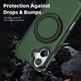 thumbnail image 5 of Compatible for iPhone 17 Stand Case, Slim Shockproof Protective Rotating Magnetic Ring Bracket Classic PU Leather Phone Cover for iPhone 17, Darkgreen, 5 of 7
