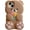 Bear Flower Brown, variant on Kawaii Phone Cases Apply to iPhone 15 Pro,Cute Cartoon Flip-Flops Pink Phone Case 3D Funny Case for Women Girls Soft Silicone Shockproof Cover for iPhone 15 Pro